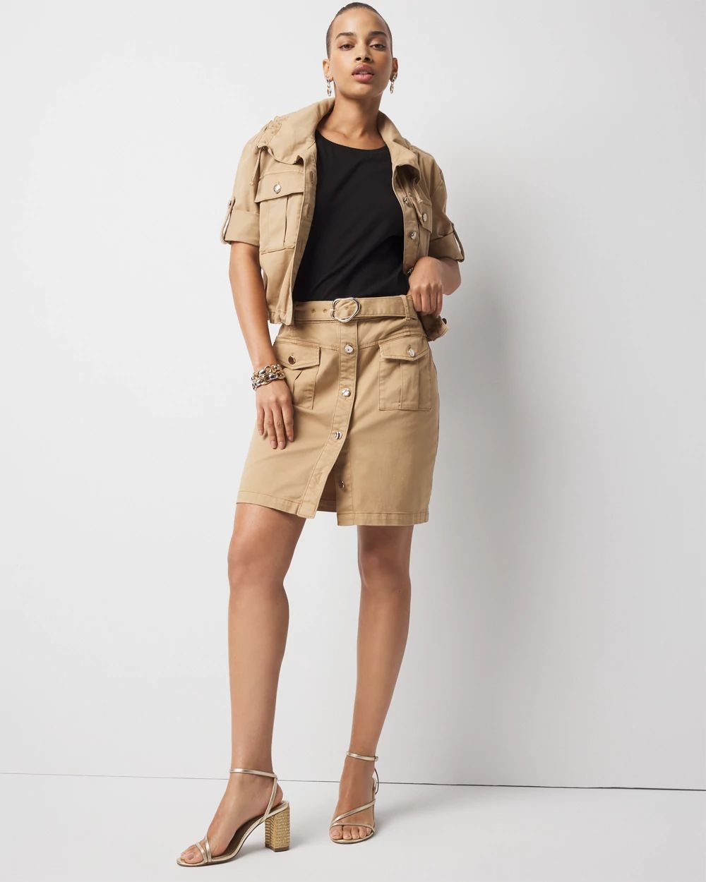 Belted Cargo Mini Skirt | White House Black Market